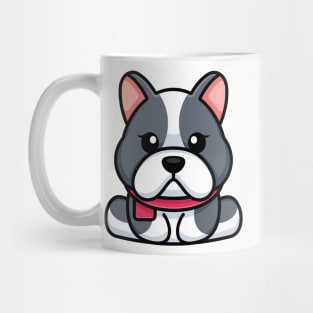 Cute baby bulldog sitting cartoon illustration Mug